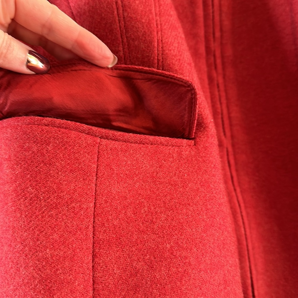 Akris Punto red wool zip front blazer jacket - Picture 3 of 11